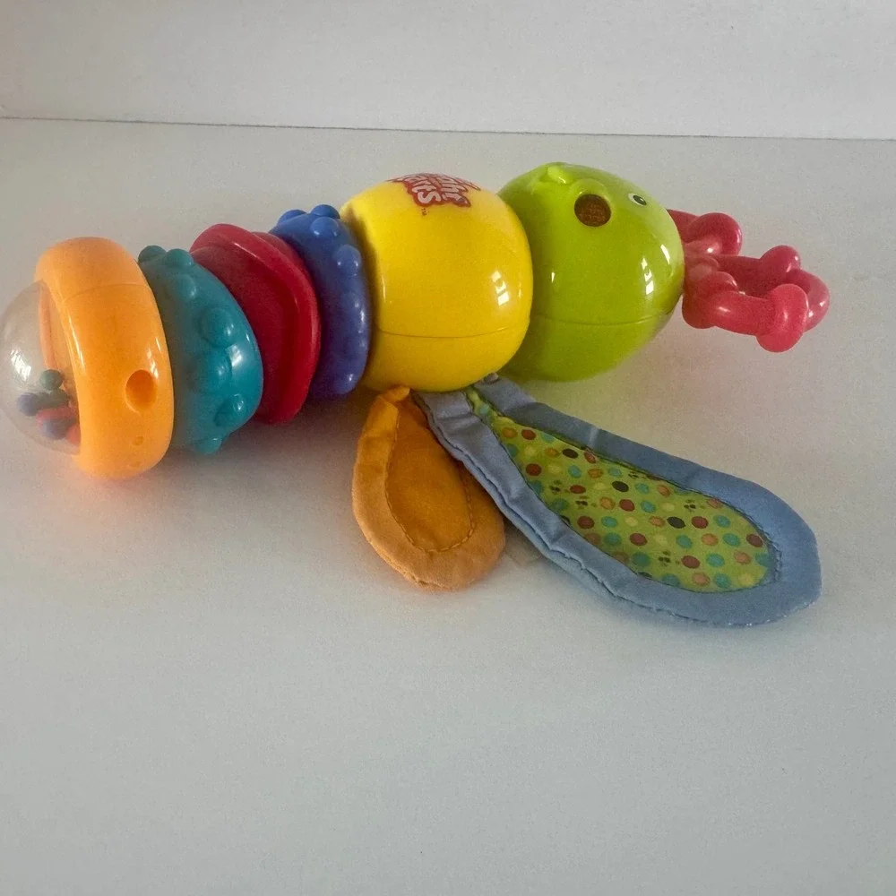 Bright Starts Twisty Bug Dragonfly Butterfly Light Up Music Baby Rattle WORKS